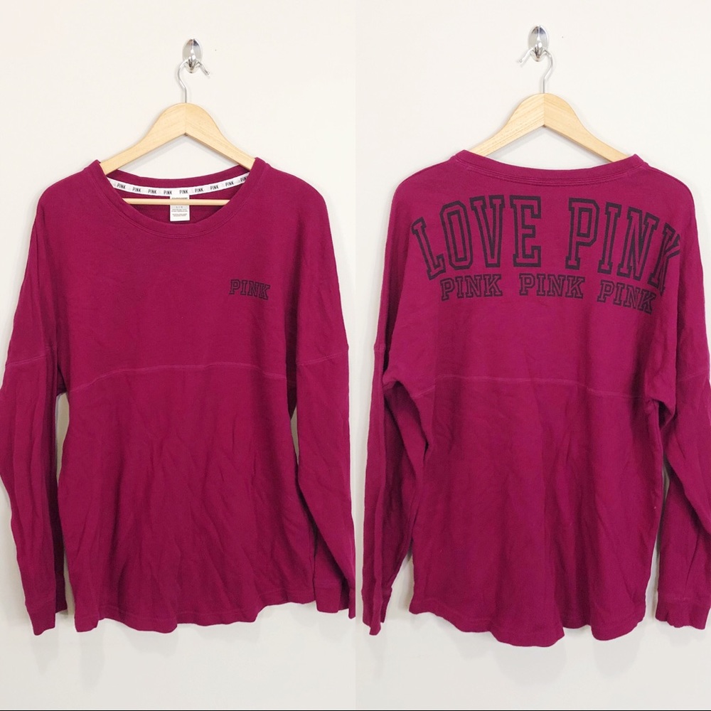 LOVE PINK Victoria’s Secret Maroon Crewneck